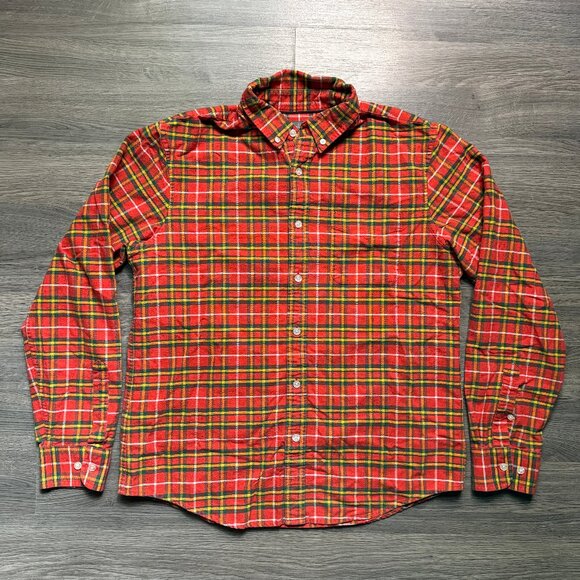 L.L. Bean Men's Signature Plaid Flannel Shirt - Red/Orange - Picture 1 of 5